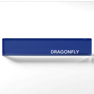 Dragonfly blue colour name nameplate