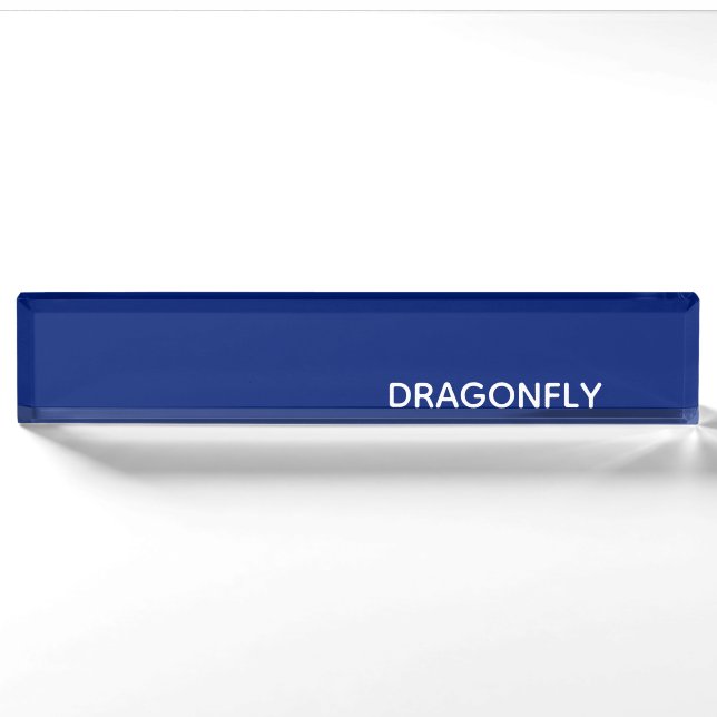 Dragonfly blue colour name nameplate (Front)