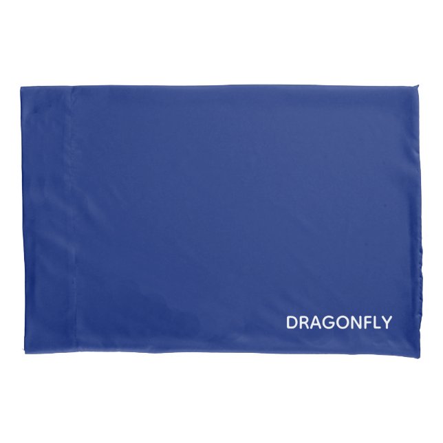 Dragonfly blue colour name pillowcase (Front)