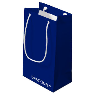 Dragonfly blue colour name small gift bag
