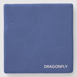 Dragonfly blue colour name stone coaster