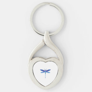 Dragonfly Blue drawing cute gift Keychain