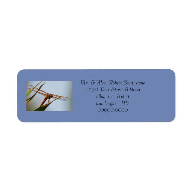 Dragonfly Blue Personalized Return Address Labels (Front)
