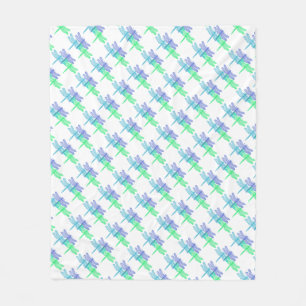 Dragonfly Blues Fleece Blanket