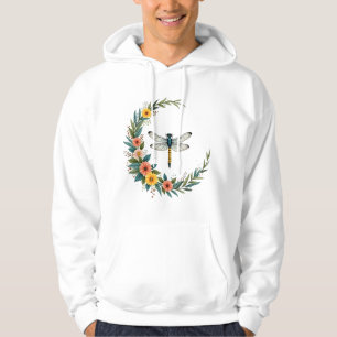 Dragonfly Boho Crescent Moon Peace Sign Hippie Dra Hoodie