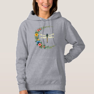 Dragonfly Boho Crescent Moon Peace Sign Hippie Dra Hoodie