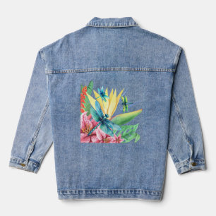 Dragonfly Botanical Paradise Denim Jacket