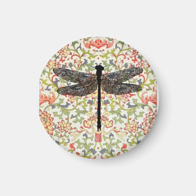 dragonfly Bug Insect florals Silhouette art Magnet (Front)