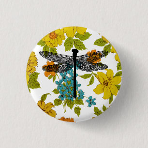 dragonfly Bug Insect nature Silhouette art 1 Inch Round Button