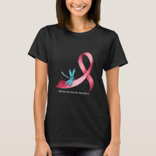 Dragonfly Burgundy Ribbon Brain Aneurysm Awareness T-Shirt