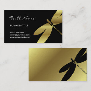 Dragonfly Business Card Designs   Gold & Black