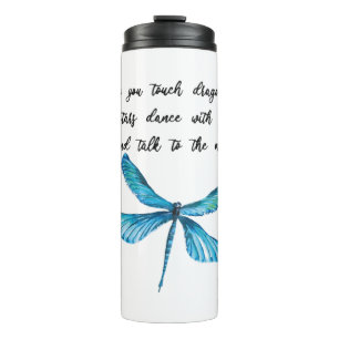 Dragonfly Butterfly Floral print Gift saying woman Thermal Tumbler