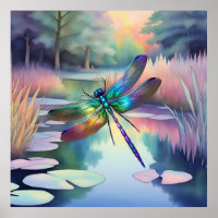 Dragonfly By The Pond