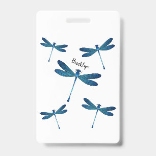 Dragonfly cartoon illustration badge