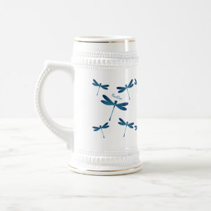 Dragonfly cartoon illustration beer stein