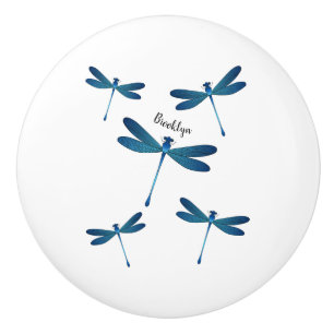 Dragonfly cartoon illustration ceramic knob