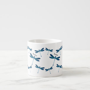 Dragonfly cartoon illustration  espresso cup