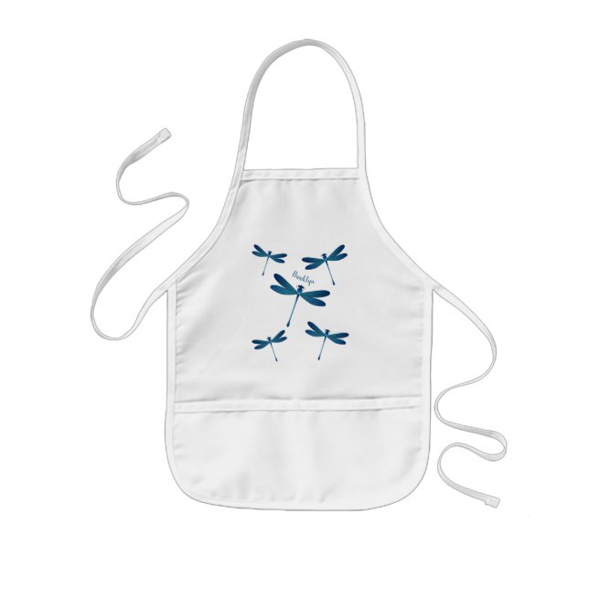 Dragonfly cartoon illustration  kids apron (Front)