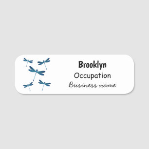 Dragonfly cartoon illustration name tag