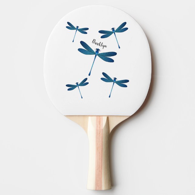 Dragonfly cartoon illustration ping pong paddle (Front)