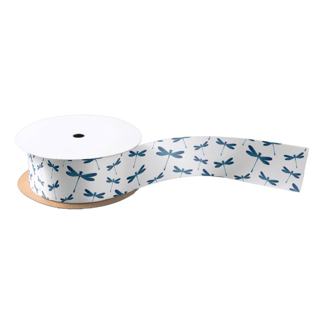 Dragonfly cartoon illustration satin ribbon (Spool)
