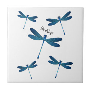 Dragonfly cartoon illustration tile