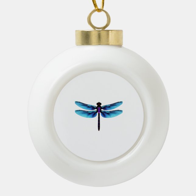 dragonfly                  ceramic ball christmas ornament (Front)