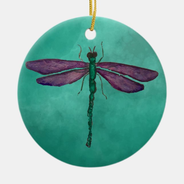 Dragonfly Ceramic Ornament (Front)
