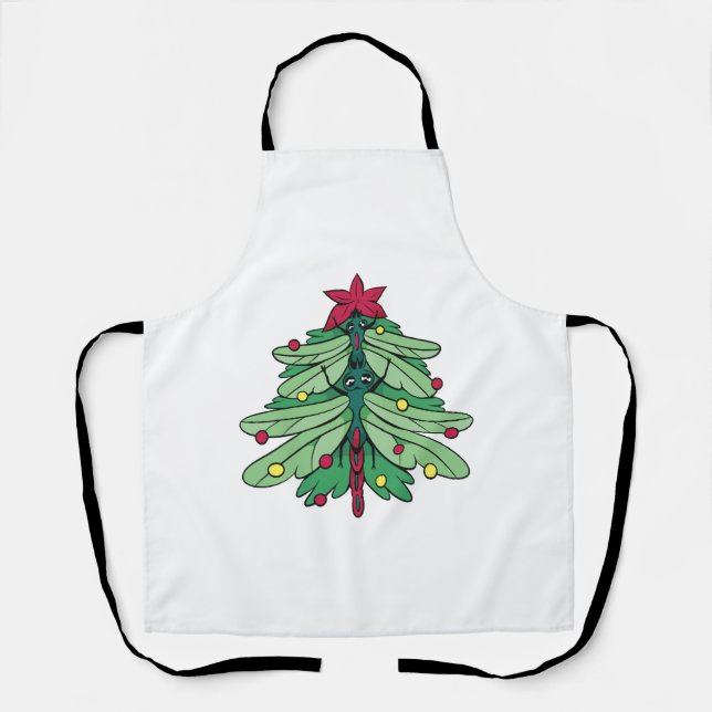 Dragonfly Christmas Apron (Front)