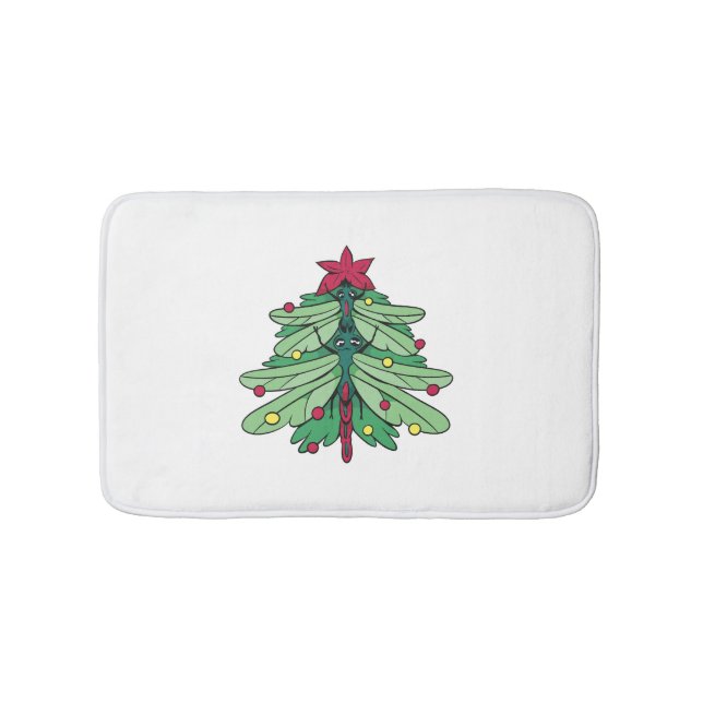 Dragonfly Christmas Bath Mat (Front)