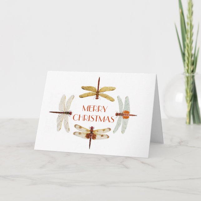 Dragonfly Christmas Card (Front)