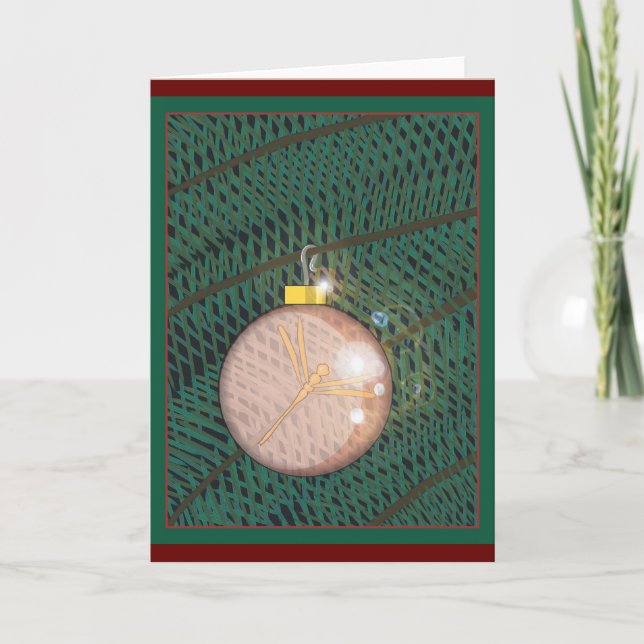 Dragonfly Christmas Ornament Holiday Card (Front)