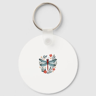 Dragonfly Christmas T-Shirt_1 (1) Keychain