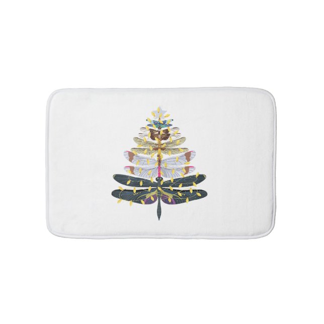 Dragonfly Christmas Tree   Bath Mat (Front)