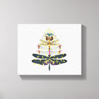 Dragonfly Christmas Tree Canvas Print