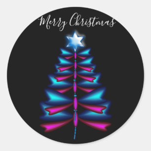 Dragonfly Christmas tree Classic Round Sticker