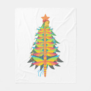 dragonfly christmas tree              fleece blanket