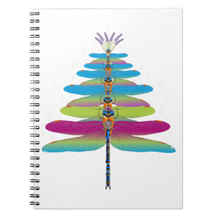 Dragonfly Christmas Tree Funny Insects Lover Xmas Notebook