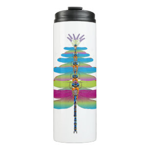 Dragonfly Christmas Tree Funny Insects Lover Xmas Thermal Tumbler