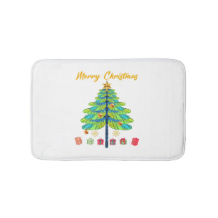 Dragonfly Christmas Tree Gift Bath Mat