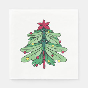 Dragonfly Christmas Tree Napkin