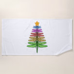 Dragonfly Christmas Tree Shirt Insect Lover Xmas C Beach Towel<br><div class="desc">Dragonfly Christmas Tree Shirt Insect Lover Xmas C</div>