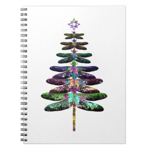 Dragonfly Christmas Tree Shirt Insect Lover Xmas C Notebook