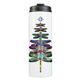 Dragonfly Christmas Tree Shirt Insect Lover Xmas C Thermal Tumbler