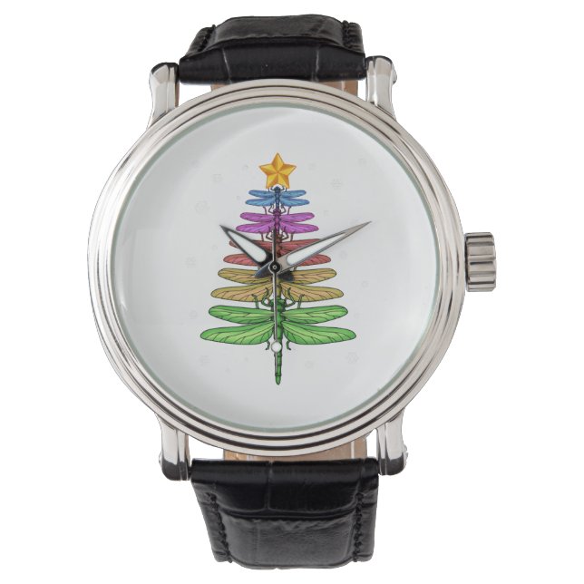 Dragonfly Christmas Tree Shirt Insect Lover Xmas C Watch (Front)