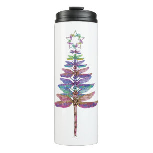 Dragonfly Christmas Tree Thermal Tumbler