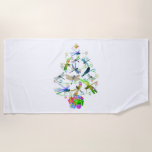 Dragonfly Christmas Tree Vintage Insects Lovers Beach Towel<br><div class="desc">Dragonfly Christmas Tree Vintage Insects Lovers</div>