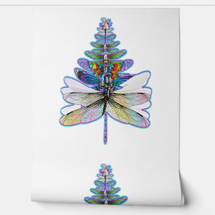 Dragonfly Christmas tree Wallpaper