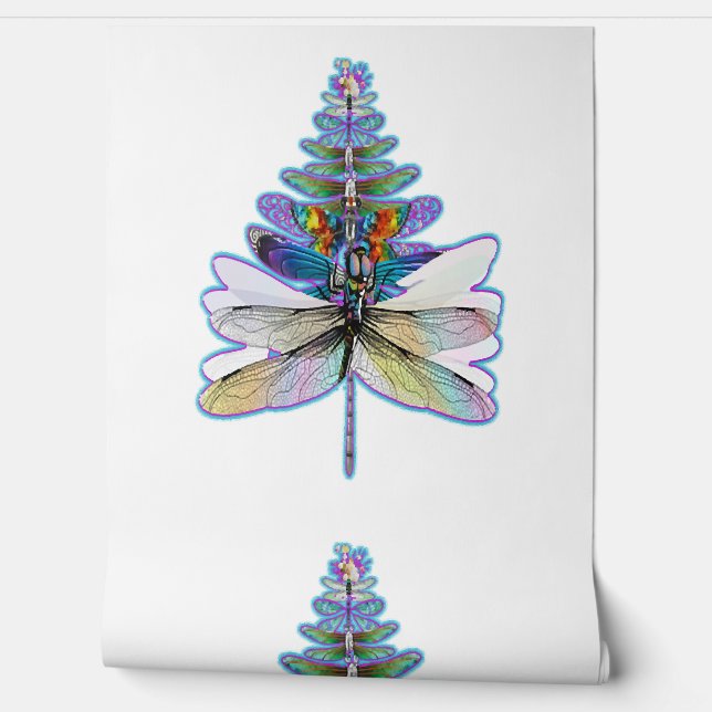 Dragonfly Christmas tree           Wallpaper (Unrolling)