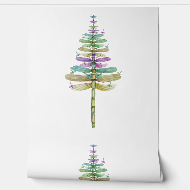 Dragonfly Christmas Tree     Wallpaper (Unrolling)